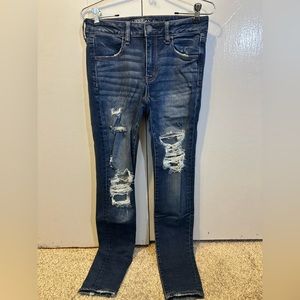 American Eagle Outfitters Jeggings color blue in womens size 6